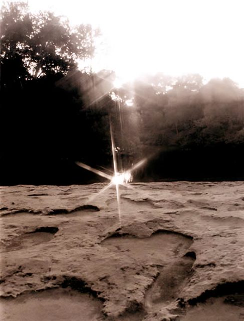 Rainprints in the Stones of Time, monochrome print